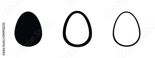 Simple Egg Icon Set for Culinary, Nutrition, and Farm Concepts