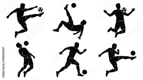 soccer shoot silhouettes