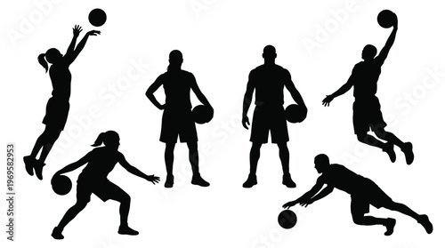 voleyball silhouettes