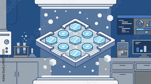 Futuristic Laboratory with Advanced Technology Equipment.