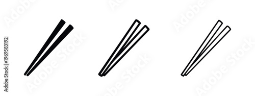 Chopsticks Icon Set - Asian Eating Utensil Symbols