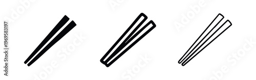 Chopsticks Eating Utensil Icon Set - Asian Cuisine Symbols