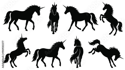 Картината върху платно unicorn silhouettes