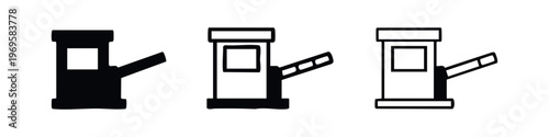 Automatic Toll Booth Icon Set. Barrier gate symbol for road checkpoints and access control. Transportation illustration.