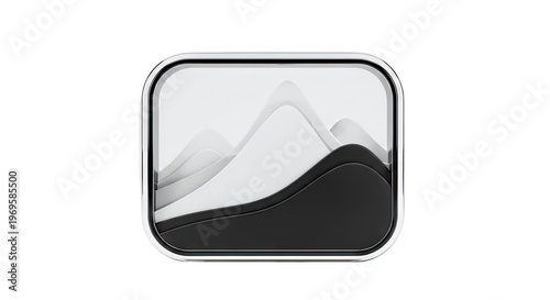 Abstract 3D Wave Form with Chrome Border