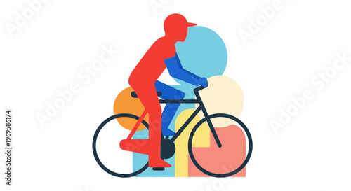 Man Riding a Bicycle Quickly Outdoors.
