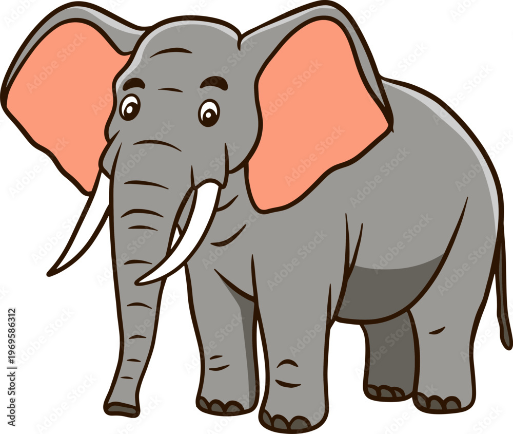 Fototapeta premium elephant cartoon drawing illustration