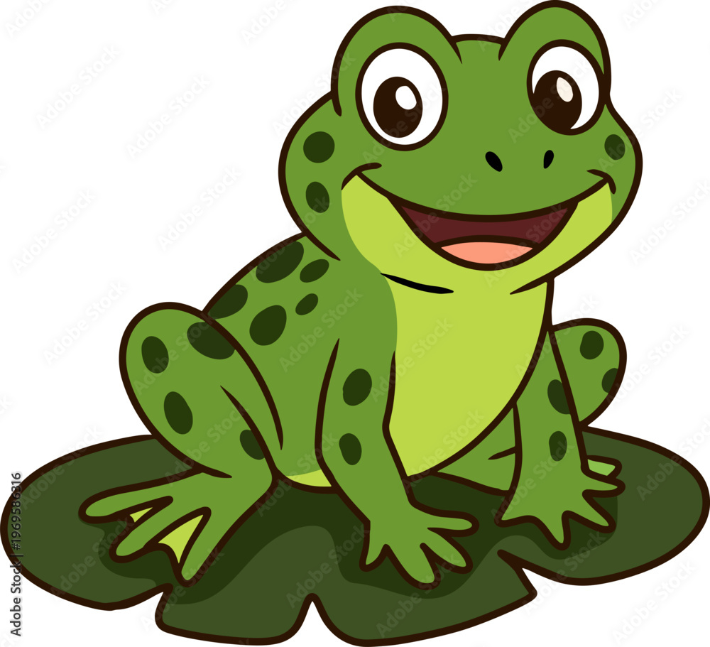 Fototapeta premium green frog cartoon