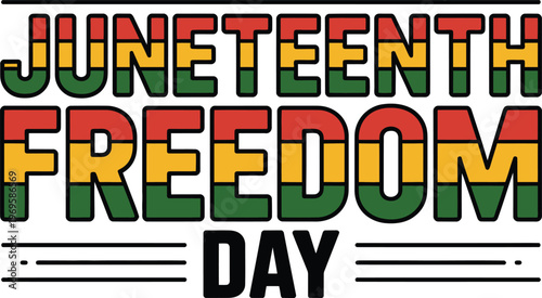 Juneteenth Freedom Day Retro Typography Vector Illustration