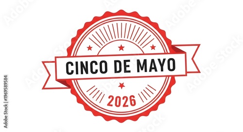 Cinco de mayo celebration badge with 2026 date