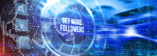 Get more followers concept. Business, Technology, Internet and network concept. 3d illustration