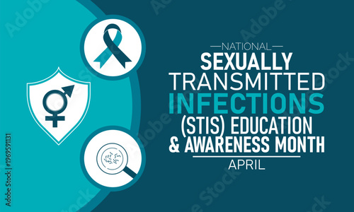 National sexually transmitted infections awareness month april with symbols with sexual health