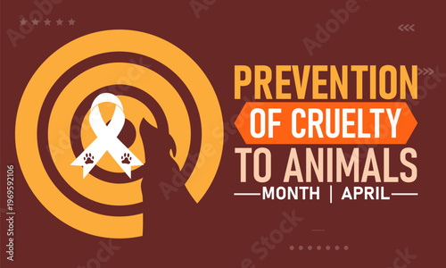 Prevention of cruelty to animals month in april with target and animal silhouette with rights