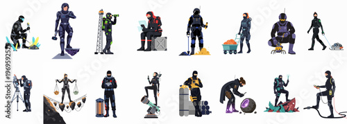 Diverse Professions in Action: An inspiring collection of individuals engrossed in their respective fields, each representing unique expertise and dedication.