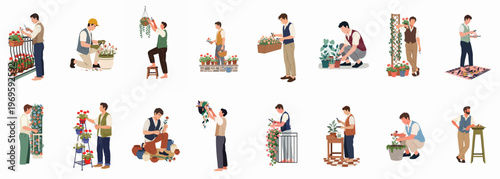 Floral Artistry: A comprehensive view of florist demonstrating the art of floral arrangement, cultivating a stunning array of blossoms, meticulously crafting floral designs.