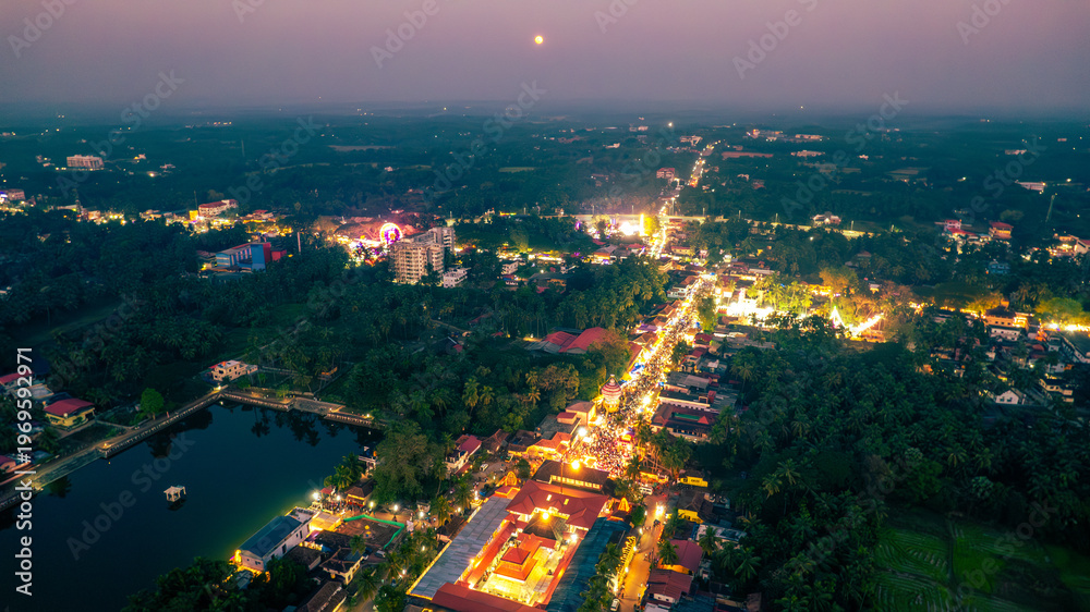 Fototapeta premium Kodi Habba, Sri Kotilingeshwara Temple. Kodi Habba is a major annual cultural and religious festival held in late November or early December at the ancient Sri Kotilingeshwara Temple in Koteshwara.