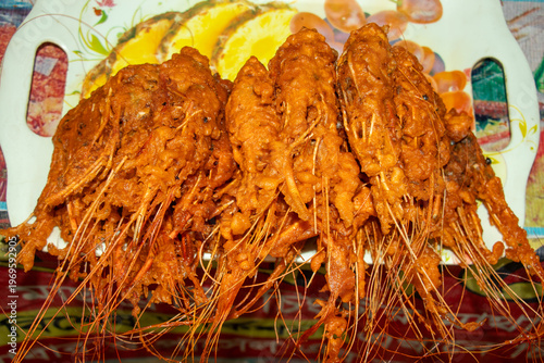 Crispy whole prawns fried masala and delicious coastal seafood