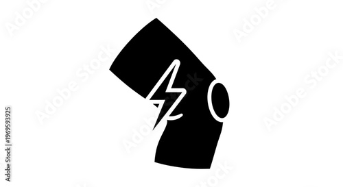 Black Electric Bolt Icon on White Background