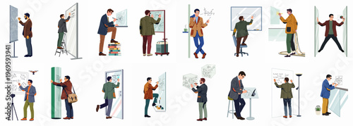 Architects at Work: A collection of architects is engaged in the meticulous process of drafting and designing, their focus and dedication evident in every stroke.