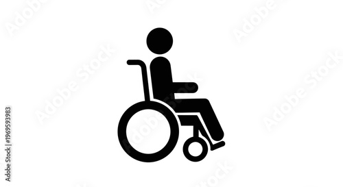 Black Wheelchair Accessibility Icon on White Background