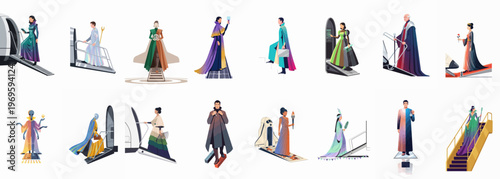 Cultural Elegance: A curated composition presents a series of individuals attired in traditional, vibrant garments, offering a glimpse into heritage and customs.