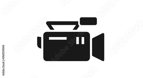 Black Camera Icon on White Background