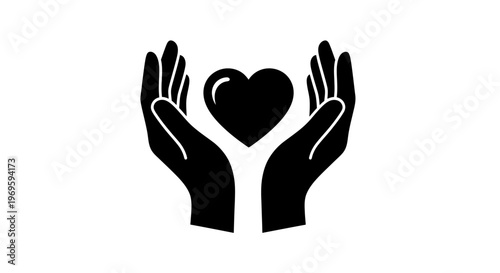 Hands Cradling Heart Symbol Representing Care and Support