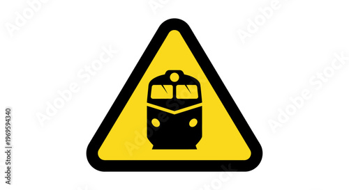Yellow Warning Sign with Car Accident Symbol Illustration