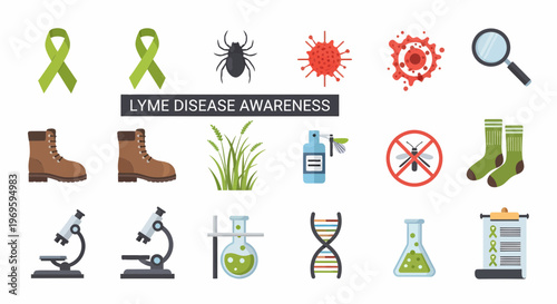 Lyme disease awareness icons and symbols.