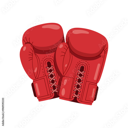 Red Boxing Gloves Combat Sports Vector Illustration