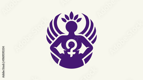 Strong Woman Empowerment Logo in Purple