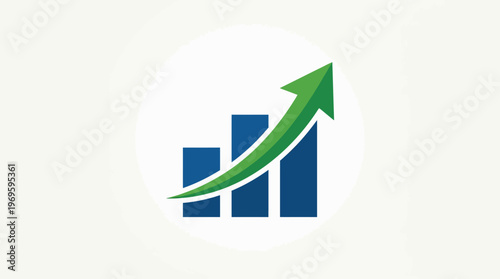 Rising Business Growth Chart with Green Arrow