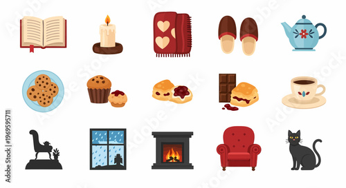 Variety of home and food items.