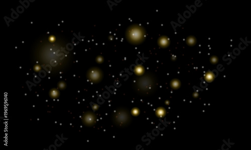 Abstract dark background with bokeh lights a nighttime impression