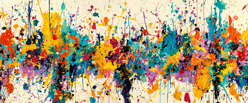 Abstract colorful background watercolor art painting with vibrant paint splashes and artistic splatter design.