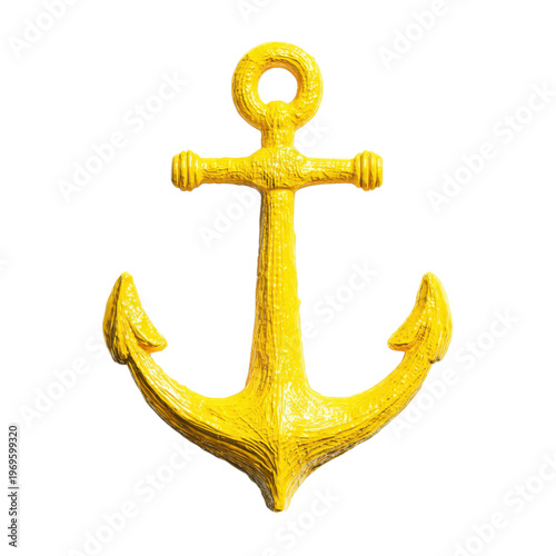 A large golden anchor on a black background