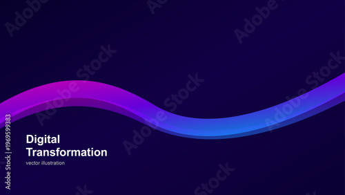 Digital blue gradient wave modern background, glowing flowing curves, smooth abstract motion and dynamic light effect. Technology concept, futuristic neon atmosphere, cool electric design. Flat vector