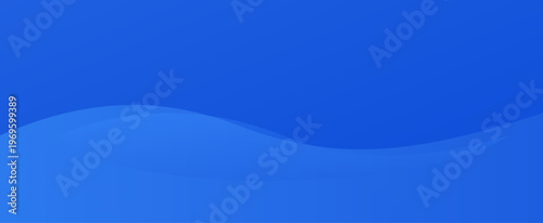 Blue wave gradient background, smooth flowing curves, soft abstract fluid shapes and dynamic motion elements. Modern digital design, cool ocean inspired aesthetic. Flat vector illustration isolated on
