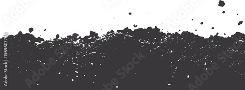Dark grey ink splatter texture border on white background