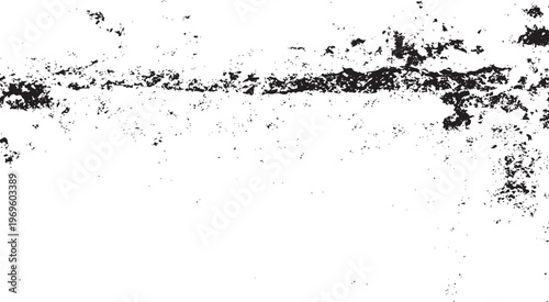 Distressed black ink splatter texture on a white background