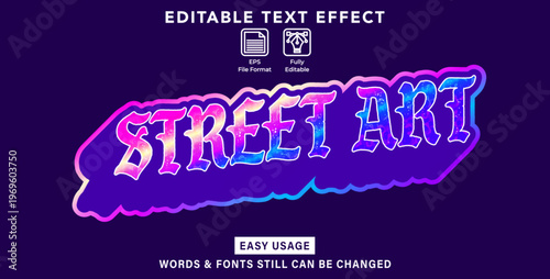 Editable text effect street art style