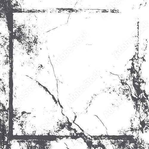 Distressed square frame with grunge texture and cracks