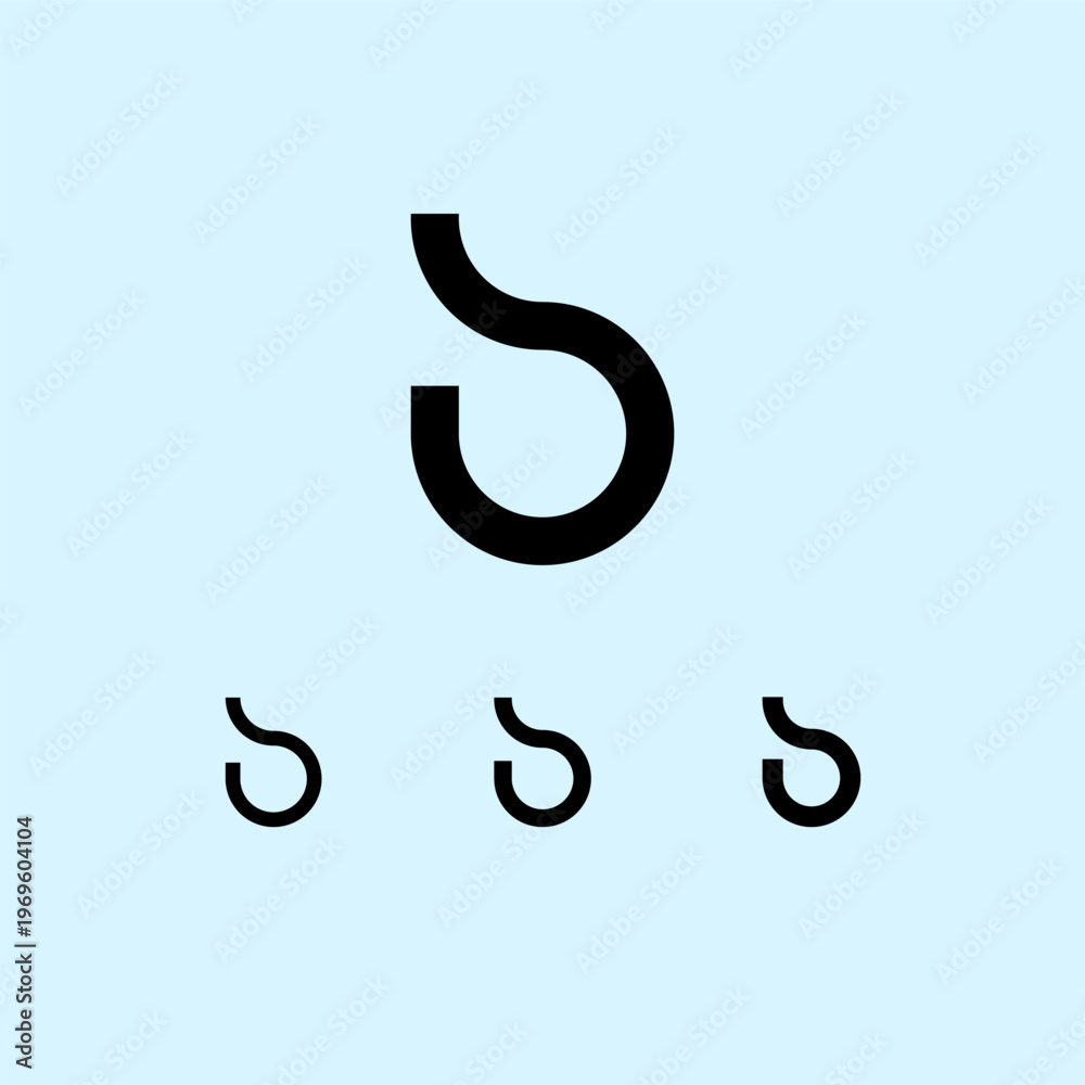 Obraz premium Letter B, digital alphabet cyber font, including set of three different letters, semi bold, bold, black, vector illustration 10EPS