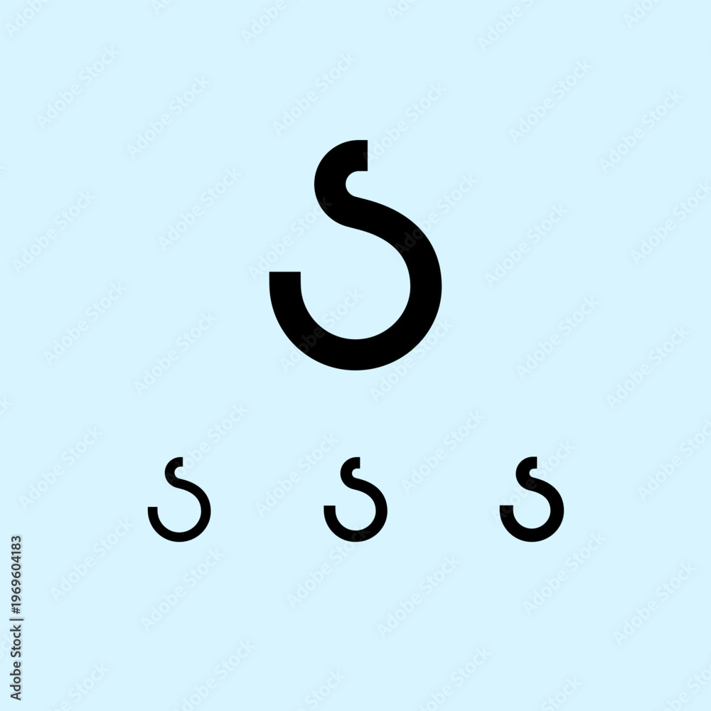 Obraz premium Letter S, digital alphabet cyber font, including set of three different letters, semi bold, bold, black, vector illustration 10EPS