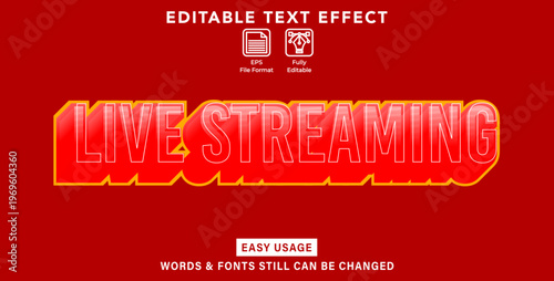 Editable text effect live streaming style