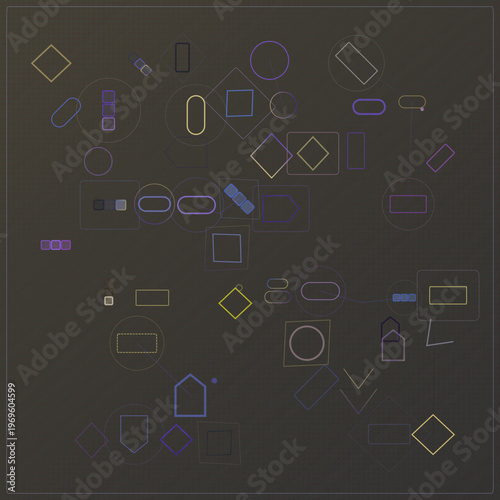 Glyph Matrix abstract background with background, matrix, and semiotic elements; balanced composition, pastel palette, playful mood.