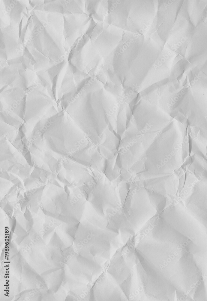 Obraz premium White Crumpled Paper Texture Background, Wrinkled Paper Surface