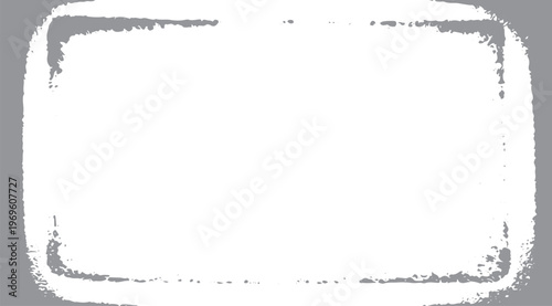 Rectangular frame with distressed grey edges and a white center space