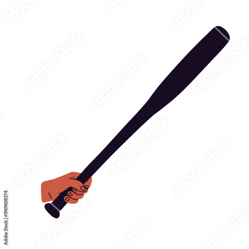 Flat vector illustration of baseball elements including hands holding balls, gloves, bats, and fan foam finger. ideal for concepts of baseball game, competition, recreation, and athletic lifestyle.