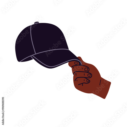 Flat vector illustration of baseball elements including hands holding balls, gloves, bats, and fan foam finger. ideal for concepts of baseball game, competition, recreation, and athletic lifestyle.